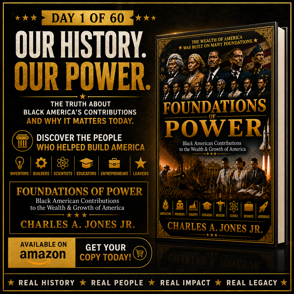 Foundations of Power book and Day 1 of the 60-Day History Series